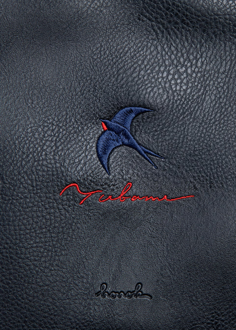 「つばめ」刺繍 ミニバッグ スマホバッグ 刺繍 ポーチ ベルト調整可能