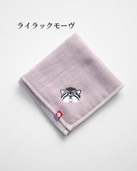 【全8カラー】マヌルネコ 地味かわ 刺繍 ハンカチ |今治タオル ギフトに最適 honok