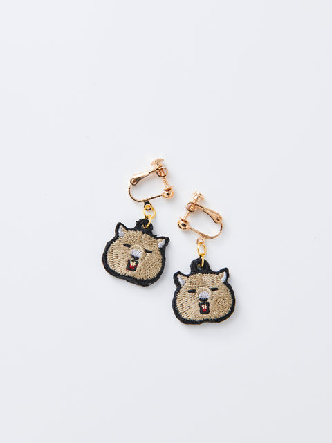 「ウォンバット」刺繍ピアス イヤリング