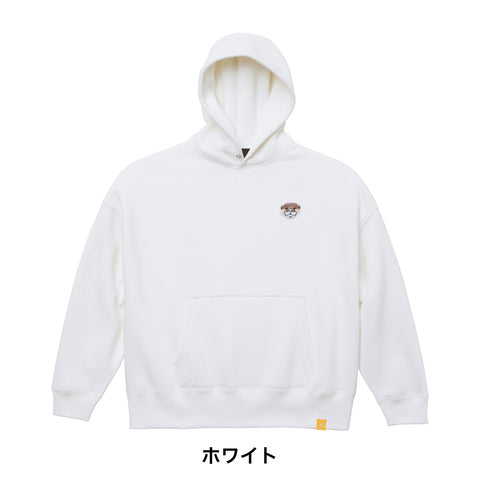 カワウソ 動物 パーカー 裏起毛 ワンポイント 刺繍 honok