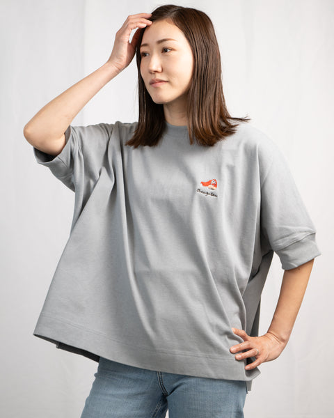 オラウータン刺繍 オーバーサイズTシャツ|Orangutan|ワンポイント刺繍|honok