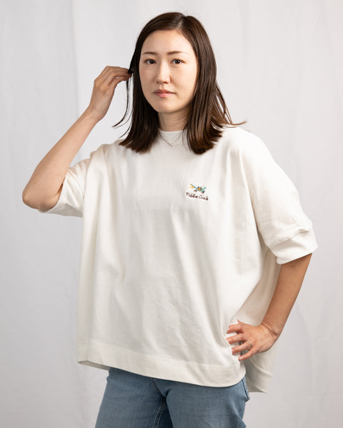 シオマネキ刺繍 オーバーサイズTシャツ|Fiddler Crab|ワンポイント刺繍|honok