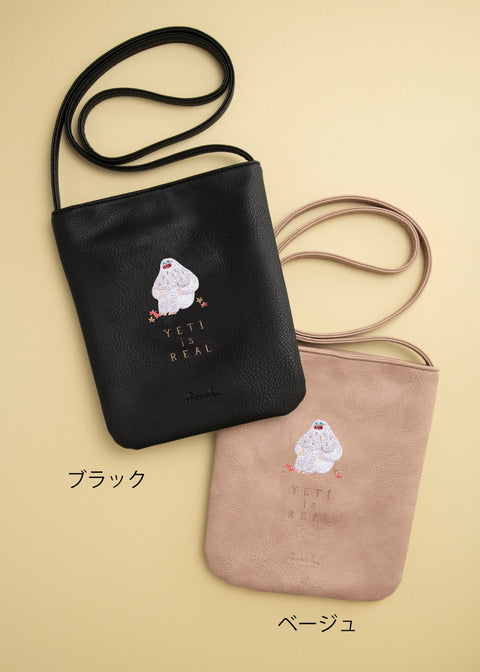「イエティ(三角座り)」刺繍 ミニバッグ ギフト