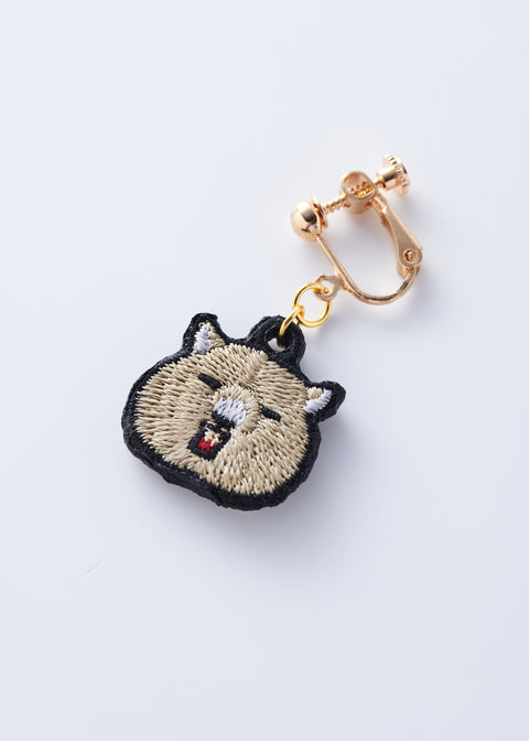 「ウォンバット」刺繍ピアス イヤリング