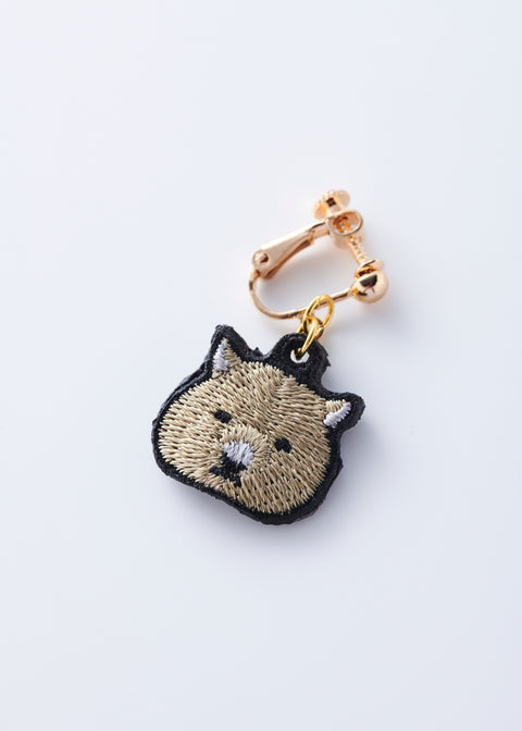 「ウォンバット」刺繍ピアス イヤリング