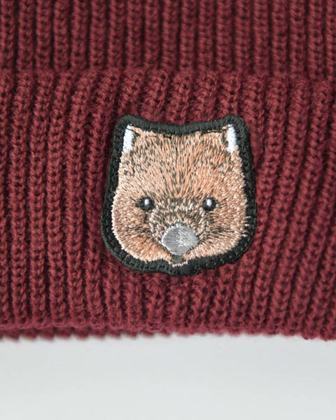 ウォンバット ワイン 刺繍 ニット帽 Nook Nook