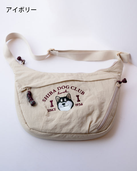【ボディバッグ】柴犬(黒)刺繍|SHIBA DOG CLUB|honok