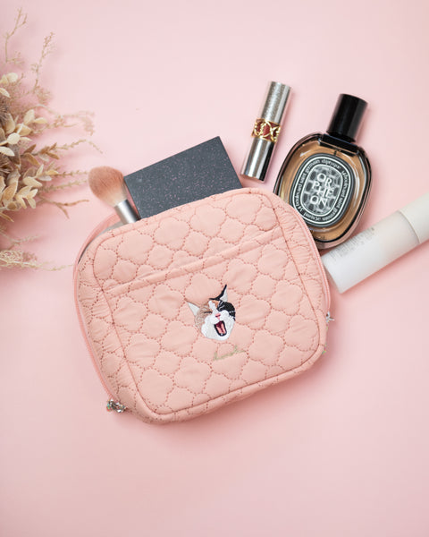 名入れ無料 刺繍化粧ポーチ 猫|あくびネコの刺繍ポーチ プレゼントにおすすめ