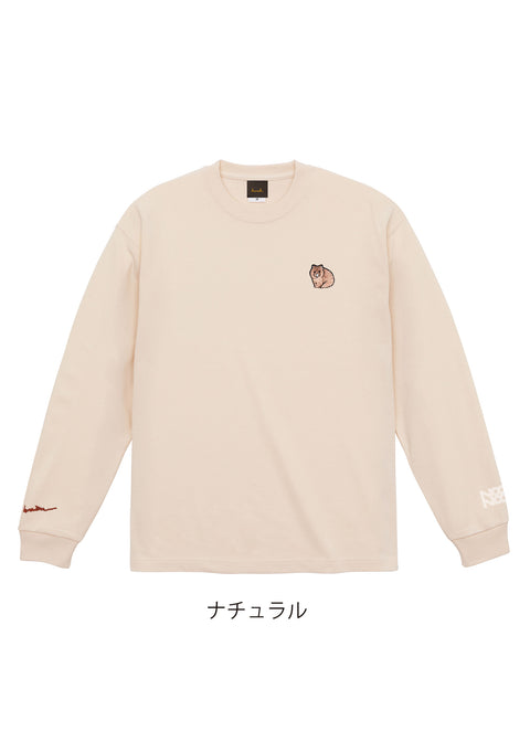 長袖Tシャツ ウォンバット ワインさん ユキちゃん フクくん 刺繍 Nook Nook