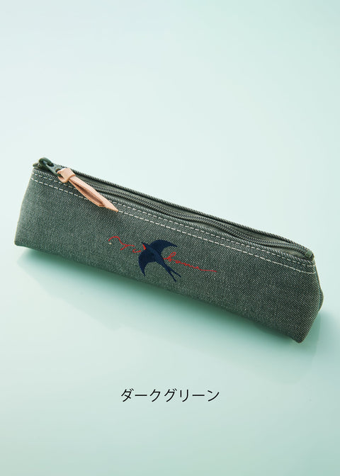 「つばめ」ペンケース 刺繍 honok