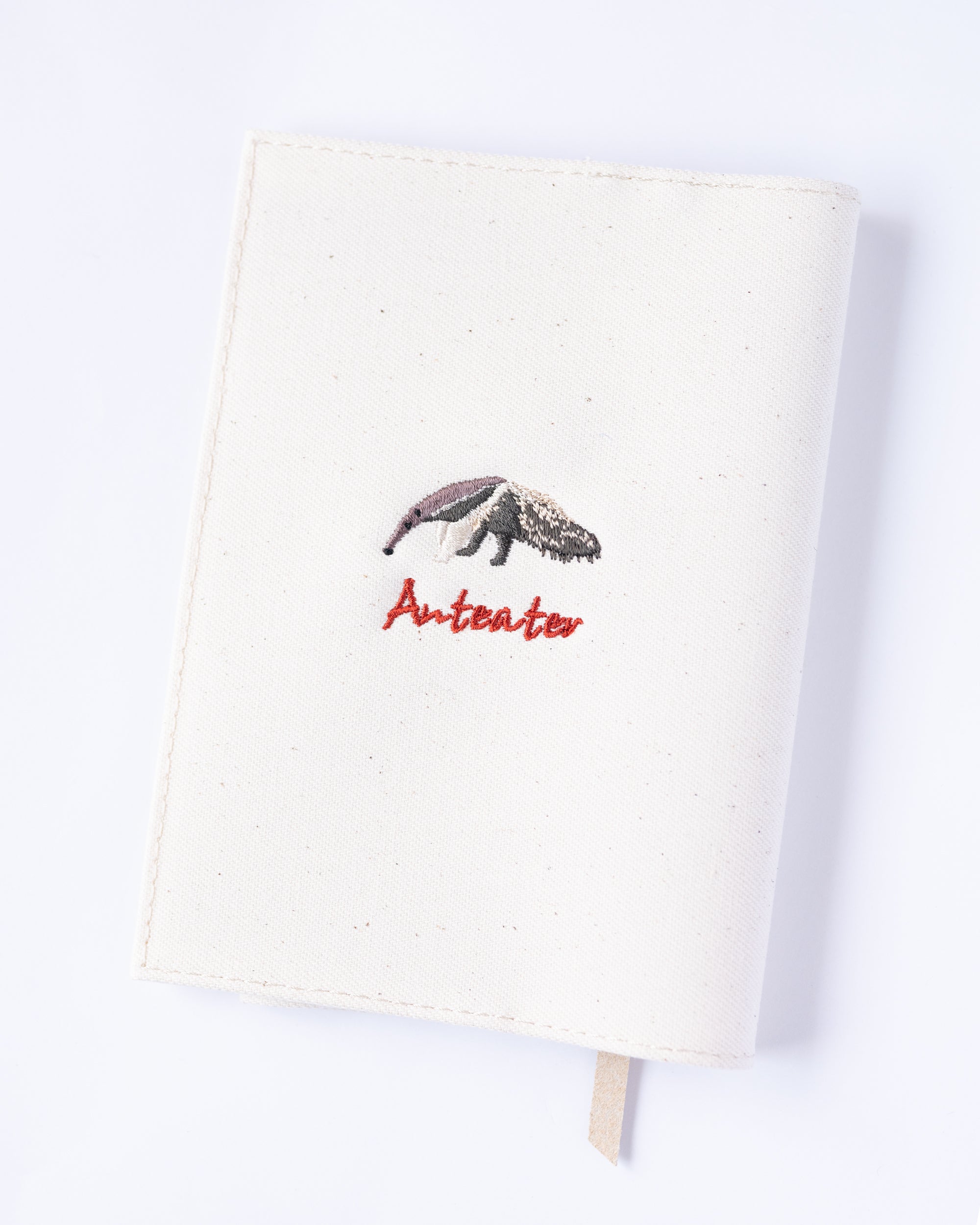 文庫サイズ】アリクイ刺繍ブックカバー｜Anteater｜全7色・名入れ可
