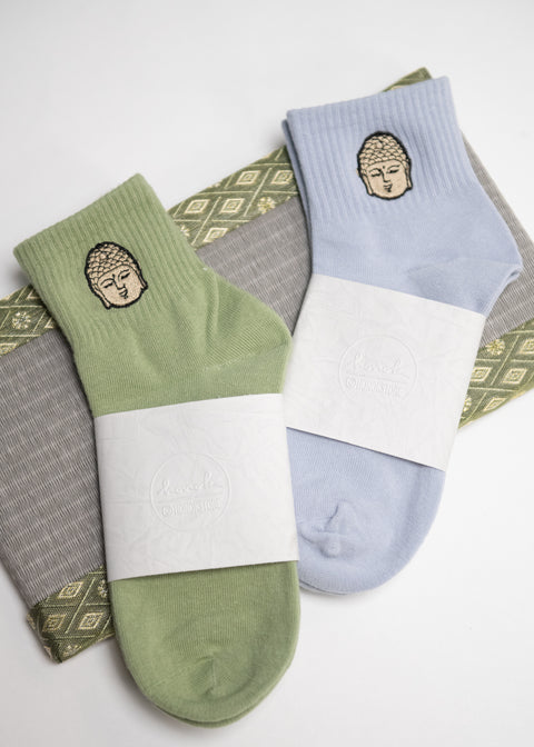 3足セット「阿弥陀仏 刺繍」レディースソックス 靴下 honok