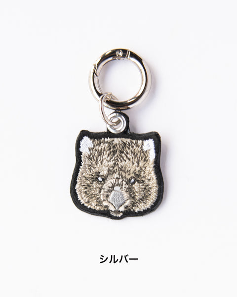 ウォンバット「フク」刺繍キーホルダー 名入れ可能 ギフト NookNook