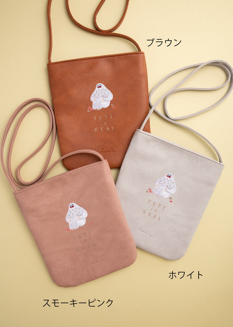 「イエティ(三角座り)」刺繍 ミニバッグ ギフト