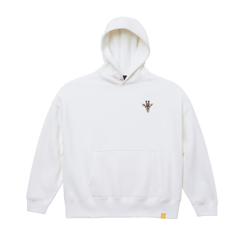 キリン パーカー 動物 裏起毛 ワンポイント 刺繍 honok