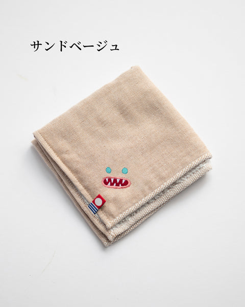 【全8カラー】Paafy Nibbles マンチーモー 刺繍 ハンカチ |今治タオル ギフトに最適 honok