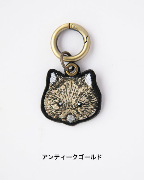 ウォンバット「ユキ」刺繍キーホルダー 名入れ可能 ギフト NookNook
