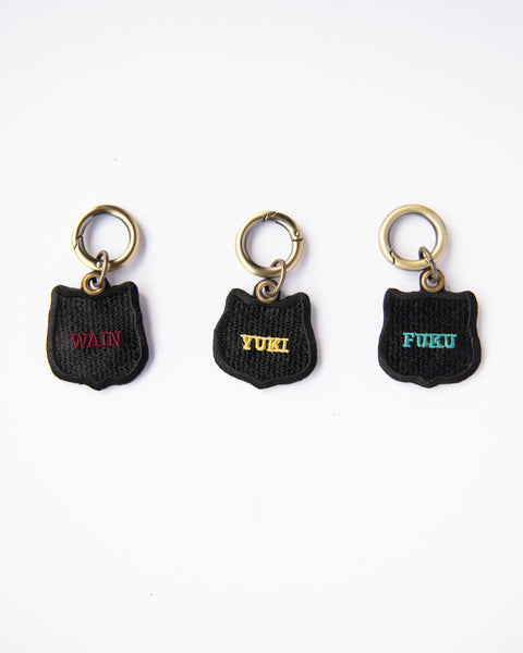 3匹セット ウォンバット「ワイン ユキ フク」刺繍キーホルダー ギフト NookNook