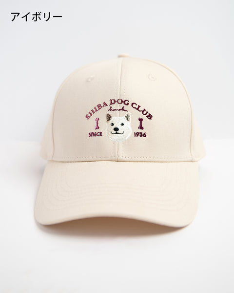 【キャップ】柴犬(白)刺繍|SHIBA DOG CLUB|honok