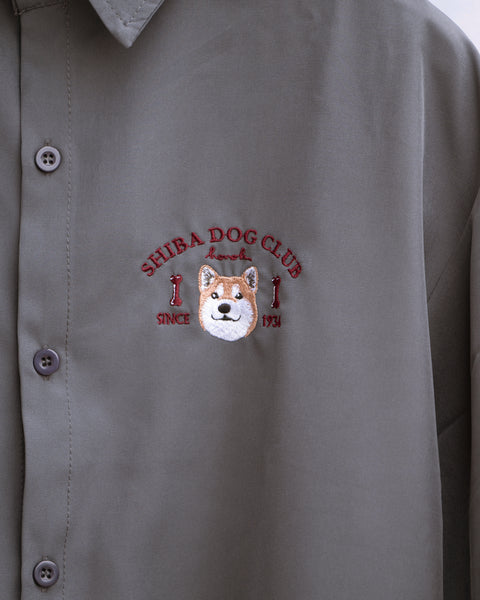 【半袖シルキーシャツ】柴犬(茶) 刺繍|SHIBA DOG CLUB|honok