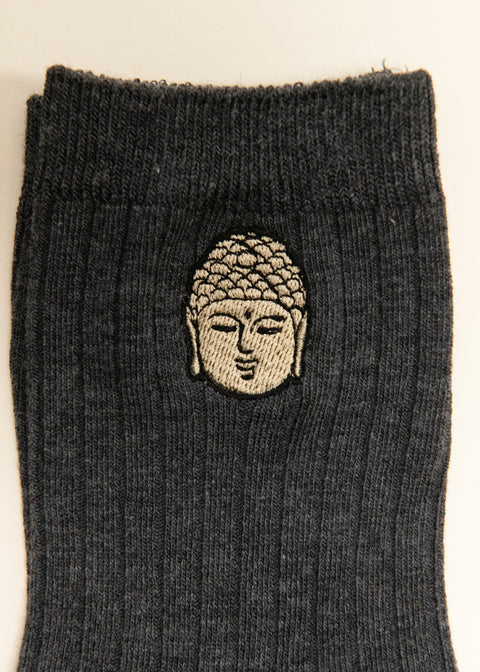 3足セット「阿弥陀仏 刺繍」レディースソックス 靴下 honok