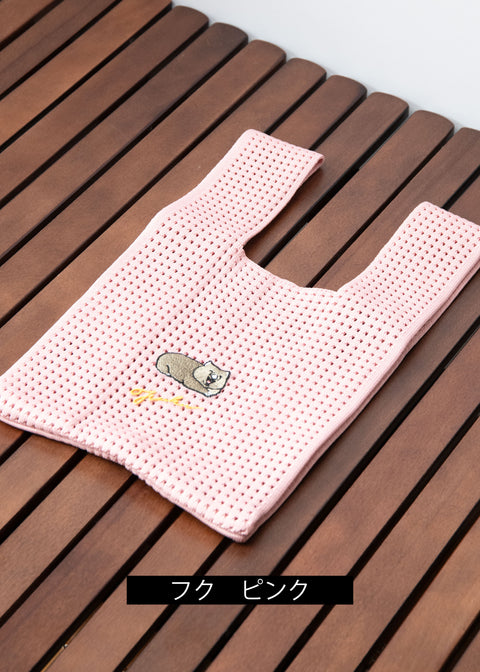 ウォンバット ワインさん ユキちゃん フクくん 刺繍 ニットバッグ Nook Nook