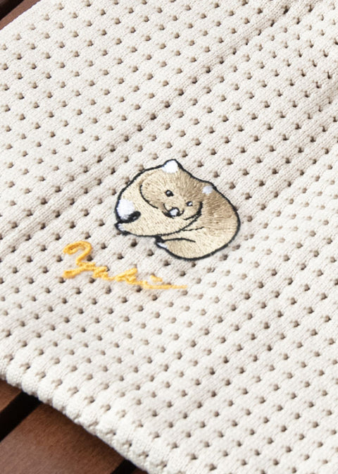 ウォンバット ワインさん ユキちゃん フクくん 刺繍 ニットバッグ Nook Nook