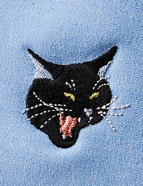 【 文庫版サイズ】あくびする猫 刺繍 ブックカバー 日本製 honok