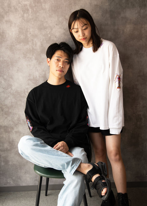 「伊勢海老」「シャコ」ビッグシルエットロンT 長袖Tシャツ Enbi