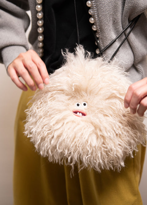 【当日発送】Paafy Nibbles ロングファー 刺繍 巾着バッグ honok