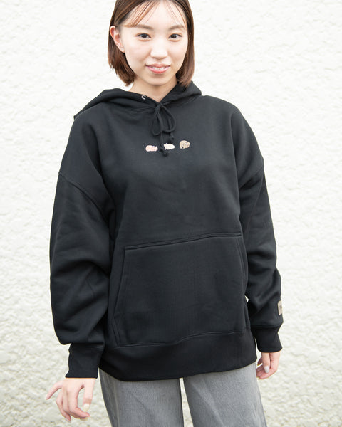 【あの雲×NOOKNOOK】ウォンバット 「ワイン」「フク」「ユキ」 3匹 パーカー 裏起毛 ワンポイント刺繍 Nook Nook