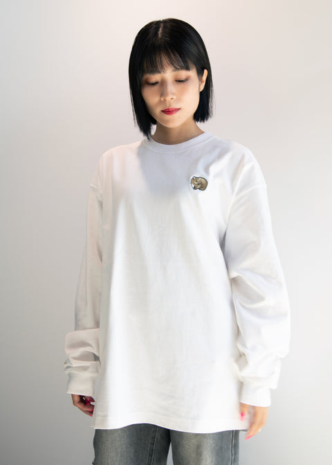 長袖Tシャツ ウォンバット ワインさん ユキちゃん フクくん 刺繍 Nook Nook