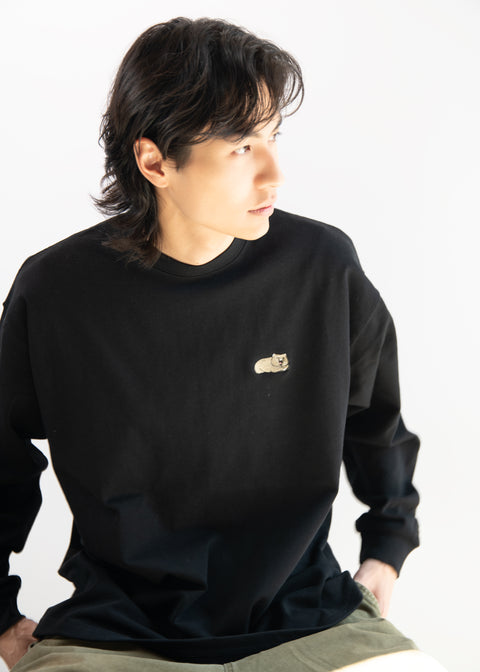 長袖Tシャツ ウォンバット ワインさん ユキちゃん フクくん 刺繍 Nook Nook