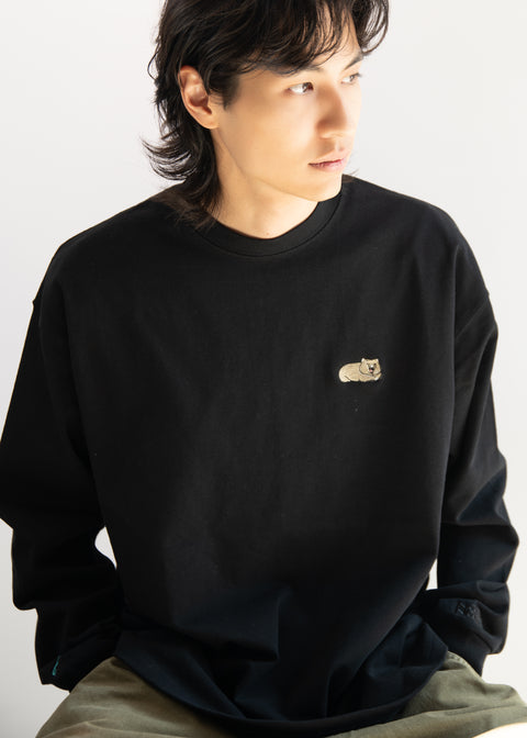 長袖Tシャツ ウォンバット ワインさん ユキちゃん フクくん 刺繍 Nook Nook