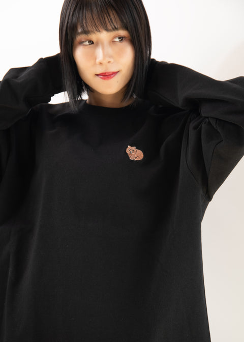 長袖Tシャツ ウォンバット ワインさん ユキちゃん フクくん 刺繍 Nook Nook