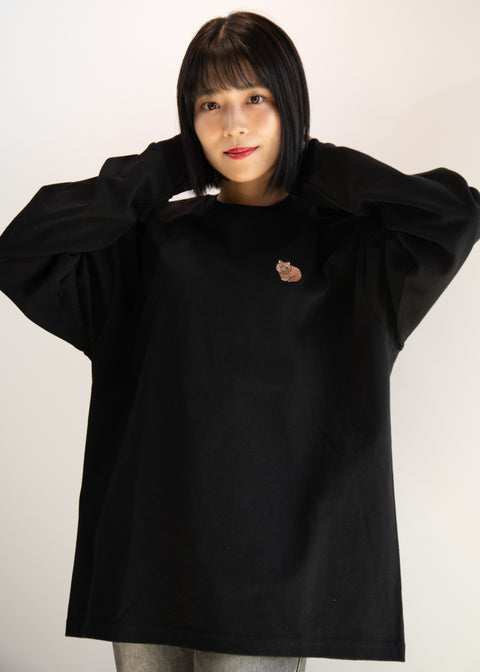 長袖Tシャツ ウォンバット ワインさん ユキちゃん フクくん 刺繍 Nook Nook