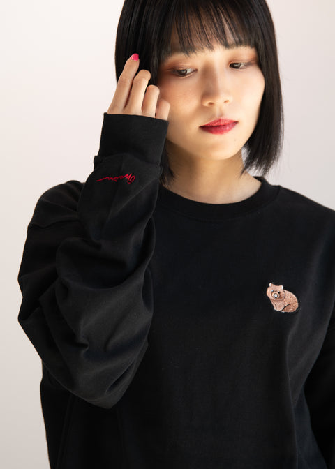 長袖Tシャツ ウォンバット ワインさん ユキちゃん フクくん 刺繍 Nook Nook