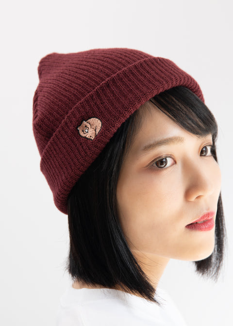 ウォンバット ワインさん ユキちゃん フクくん 刺繍 ニット帽 Nook Nook