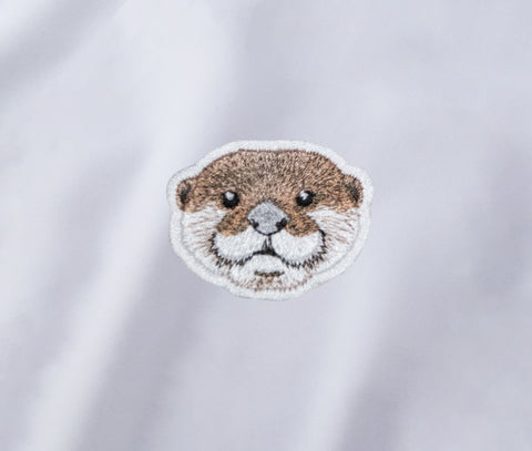 カワウソ 動物 トレーナー 裏起毛 ワンポイント 刺繍 honok