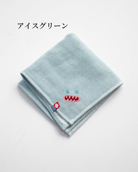 【全8カラー】Paafy Nibbles マンチーモー 刺繍 ハンカチ |今治タオル ギフトに最適 honok