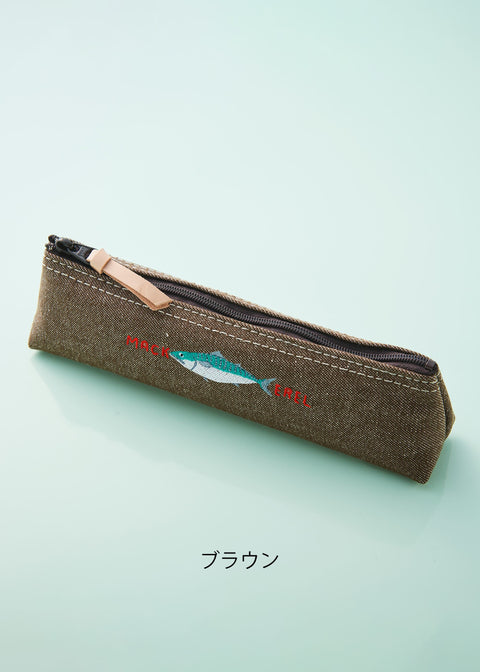 「鯖」ペンケース 刺繍 honok
