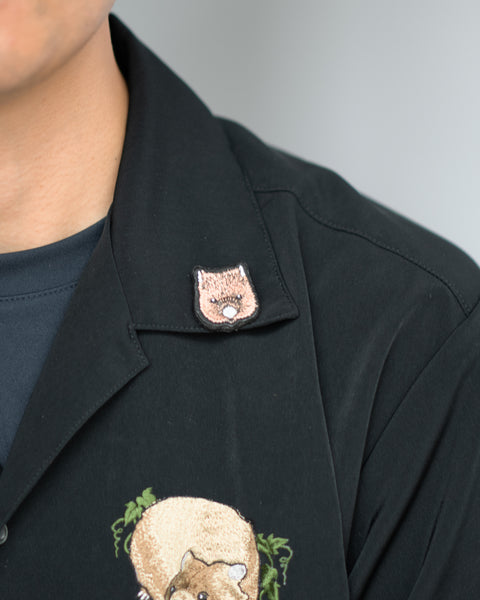 刺繍ピンバッジ 五月山動物園ウォンバット「ワイン」Nook Nook