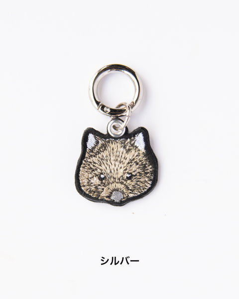 ウォンバット「ユキ」刺繍キーホルダー 名入れ可能 ギフト NookNook