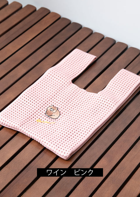 ウォンバット ワインさん ユキちゃん フクくん 刺繍 ニットバッグ Nook Nook