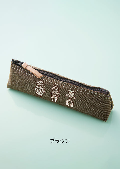 「土偶」刺繍ペンケース honok