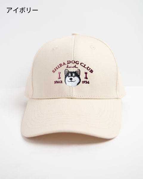 【キャップ】柴犬(黒)刺繍|SHIBA DOG CLUB|honok