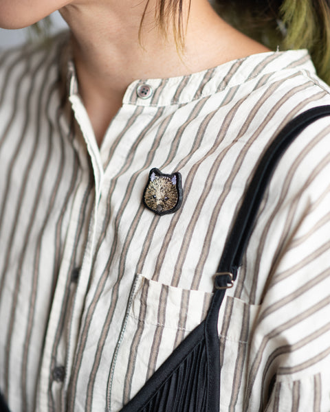 刺繍ピンバッジ 五月山動物園ウォンバット「ユキ」Nook Nook