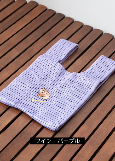 ウォンバット ワインさん ユキちゃん フクくん 刺繍 ニットバッグ Nook Nook