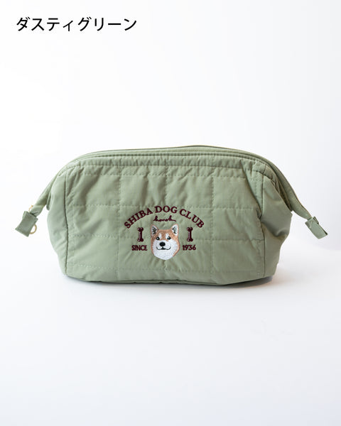 【化粧ポーチ】柴犬(茶)刺繍 名入れ可 大容量 プレゼント| SHIBA DOG CLUB|honok
