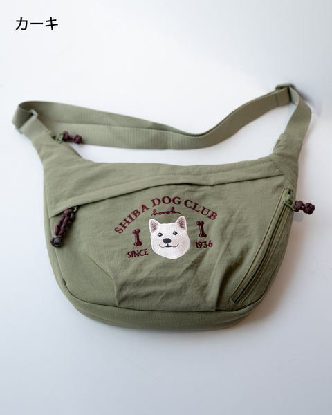 【ボディバッグ】柴犬(白)刺繍|SHIBA DOG CLUB|honok